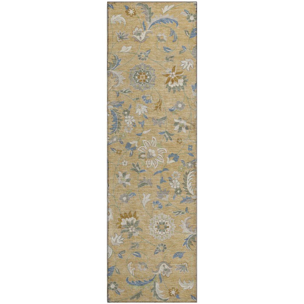 Premium Machine Washable Mayfield AMF1006 Wheat 2'3" x 7'6" Runner Rug. Picture 1