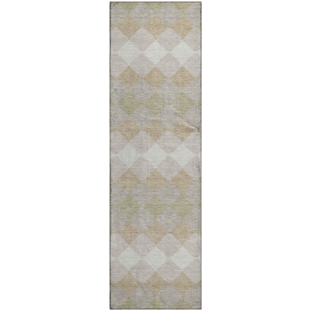 Premium Machine Washable Mayfield AMF1007 Beige 2'3" x 7'6" Runner Rug. Picture 1