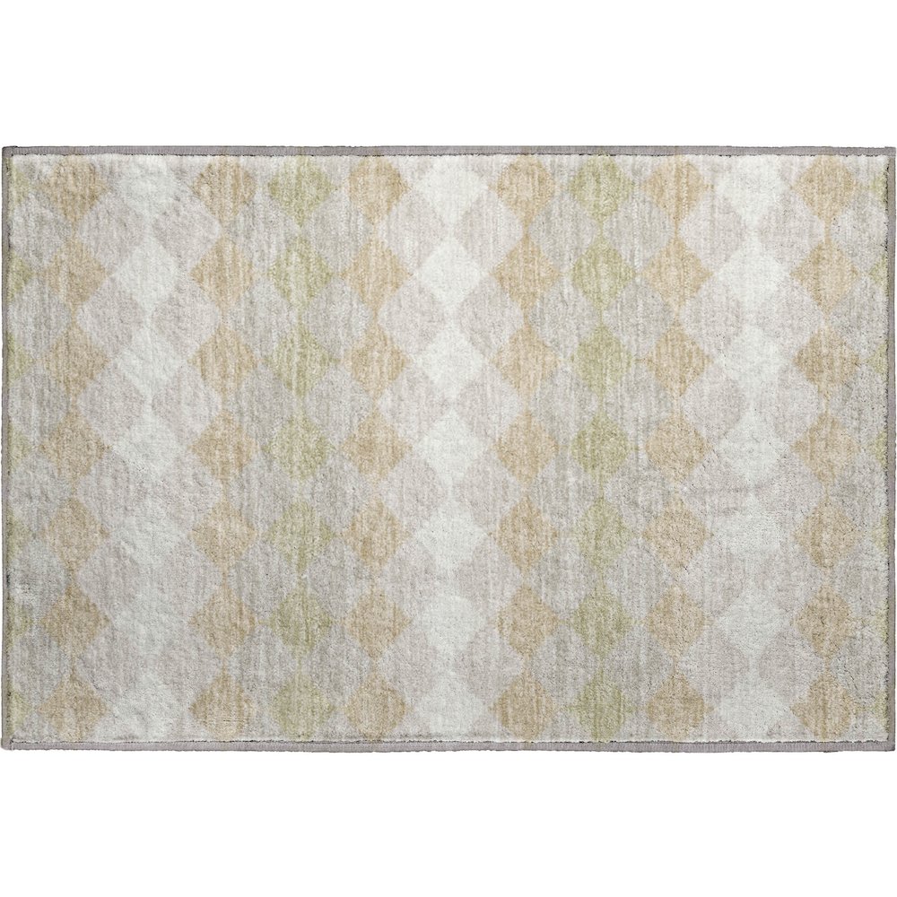 Premium Machine Washable Mayfield AMF1007 Beige 1'8" x 2'6" Rug. Picture 1