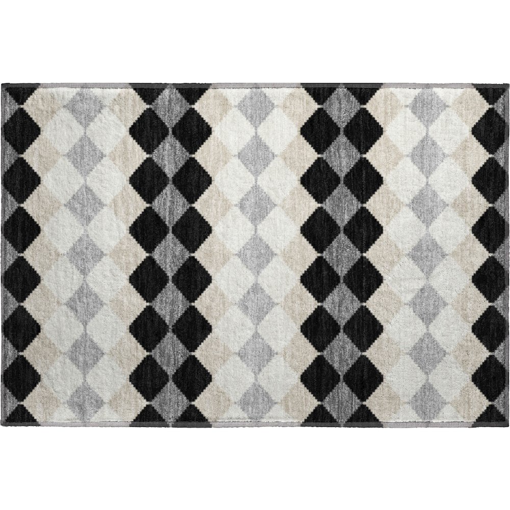 Premium Machine Washable Mayfield AMF1007 Black 1'8" x 2'6" Rug. Picture 1