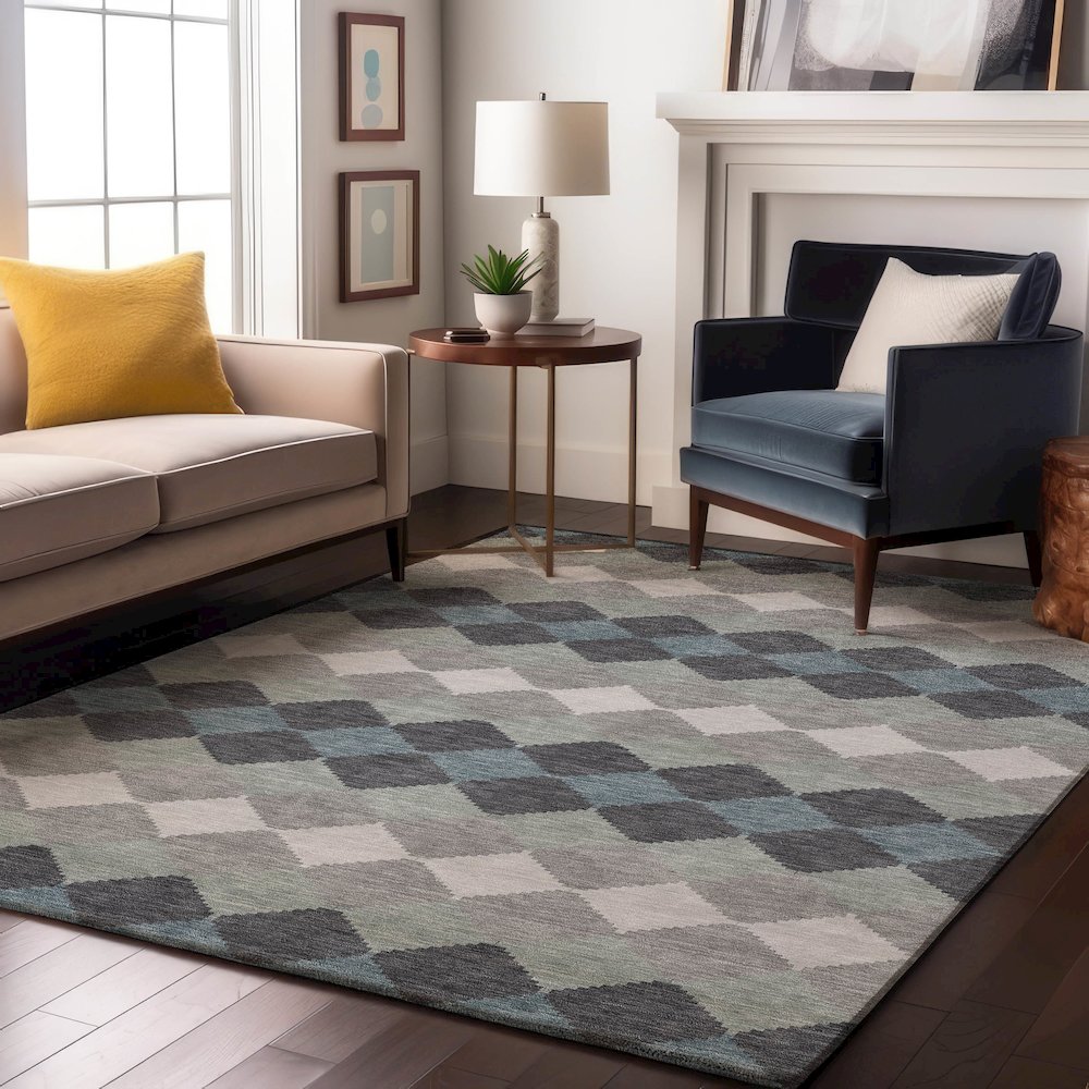 Premium Machine Washable Mayfield AMF1007 Gray 2'6" x 3'10" Rug. Picture 5