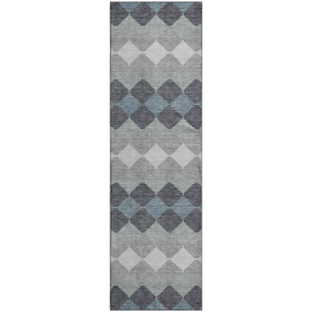 Premium Machine Washable Mayfield AMF1007 Gray 2'3" x 7'6" Runner Rug. Picture 1