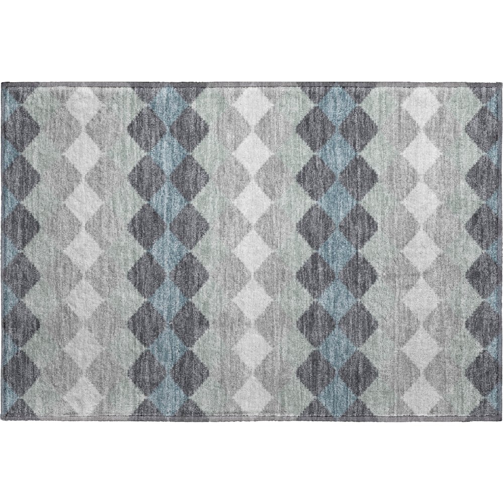 Premium Machine Washable Mayfield AMF1007 Gray 1'8" x 2'6" Rug. Picture 1