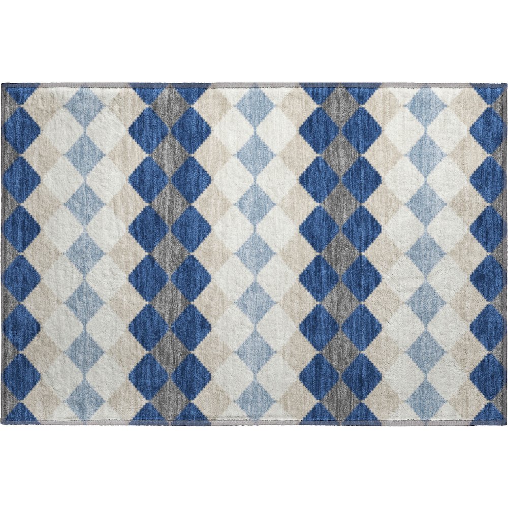 Premium Machine Washable Mayfield AMF1007 Navy 1'8" x 2'6" Rug. Picture 1