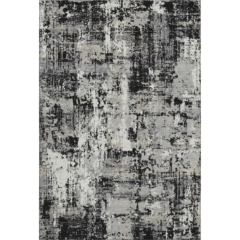 Premium Machine Washable Mayfield AMF1008 Black 2'6" x 3'10" Rug. Picture 1