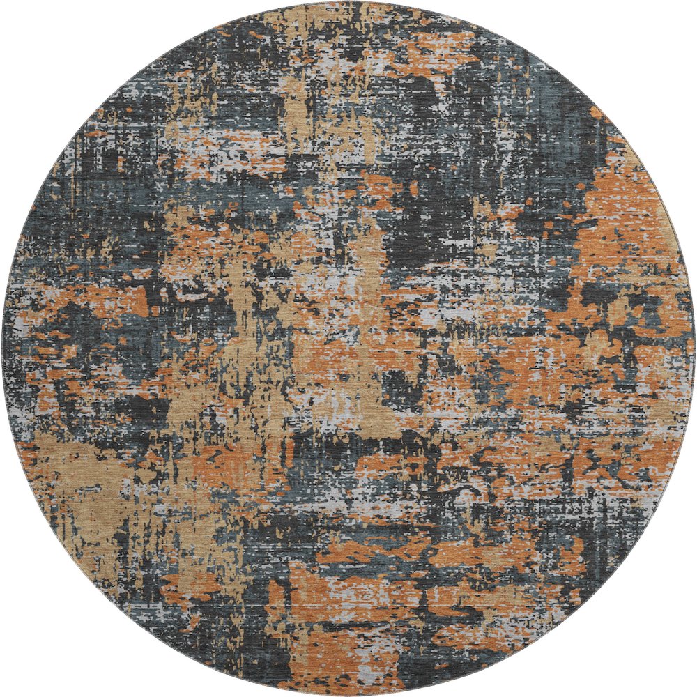 Premium Machine Washable Mayfield AMF1008 Charcoal 8' x 8' Round Rug. Picture 1