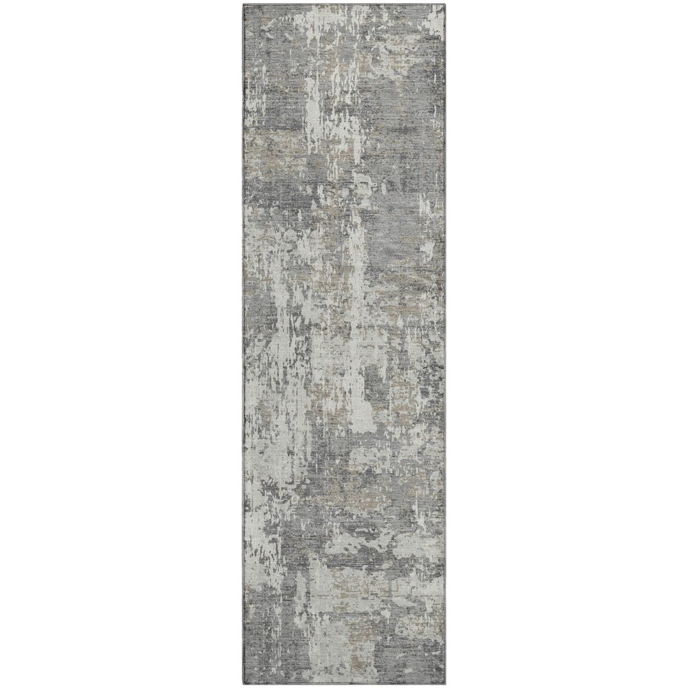 Premium Machine Washable Mayfield AMF1008 Gray 2'3" x 7'6" Runner Rug. Picture 1
