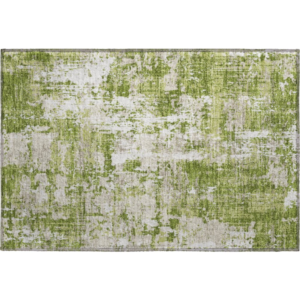 Premium Machine Washable Mayfield AMF1008 Green 1'8" x 2'6" Rug. Picture 1