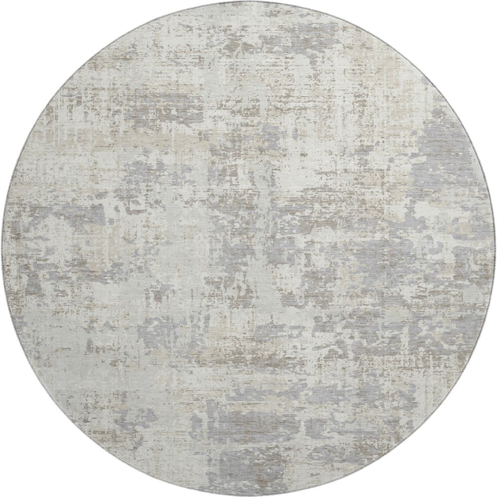 Premium Machine Washable Mayfield AMF1008 Ivory 8' x 8' Round Rug. Picture 1