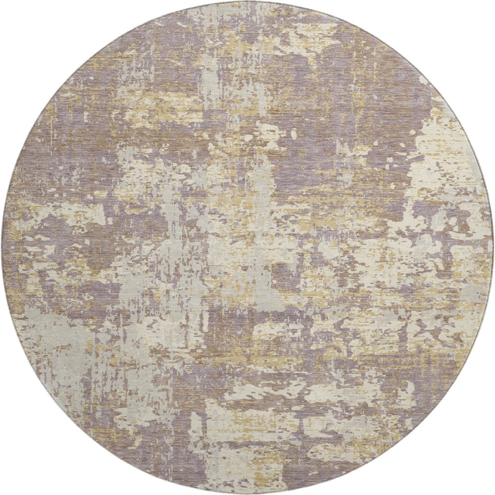 Premium Machine Washable Mayfield AMF1008 Lavender 8' x 8' Round Rug. Picture 1