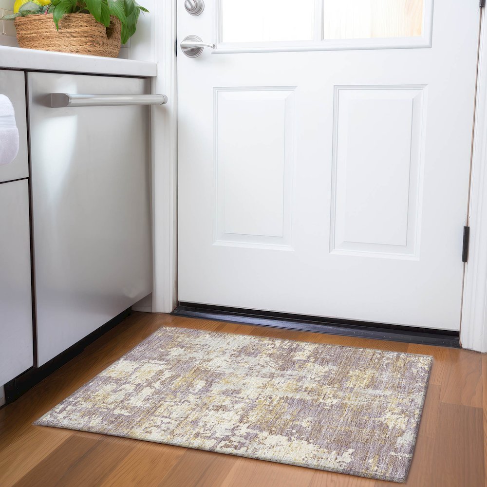 Premium Machine Washable Mayfield AMF1008 Lavender 1'8" x 2'6" Rug. Picture 5