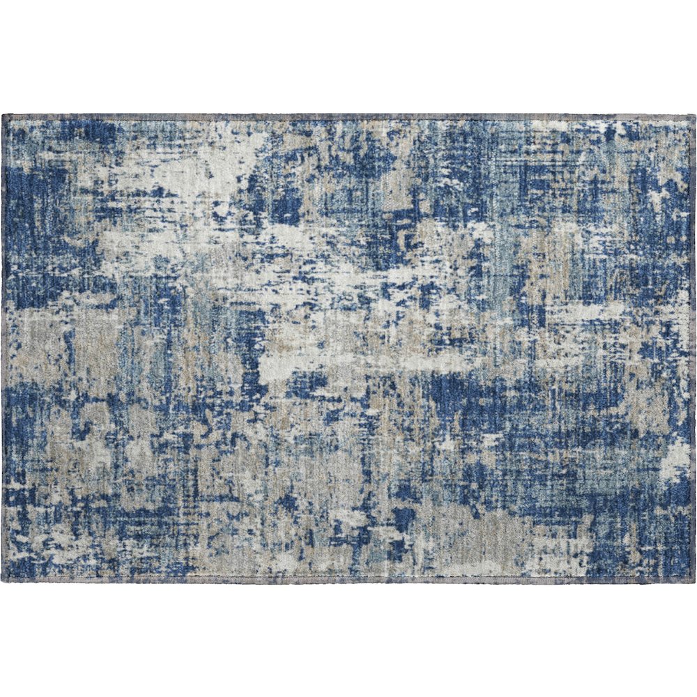 Premium Machine Washable Mayfield AMF1008 Navy 1'8" x 2'6" Rug. Picture 1