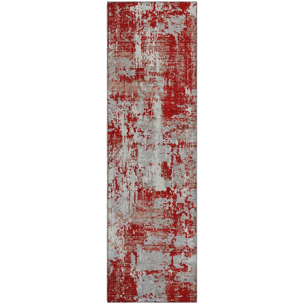 Premium Machine Washable Mayfield AMF1008 Red 2'3" x 7'6" Runner Rug. Picture 1