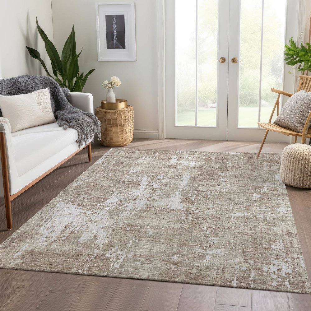 Premium Machine Washable Mayfield AMF1008 Taupe 2'6" x 3'10" Rug. Picture 6