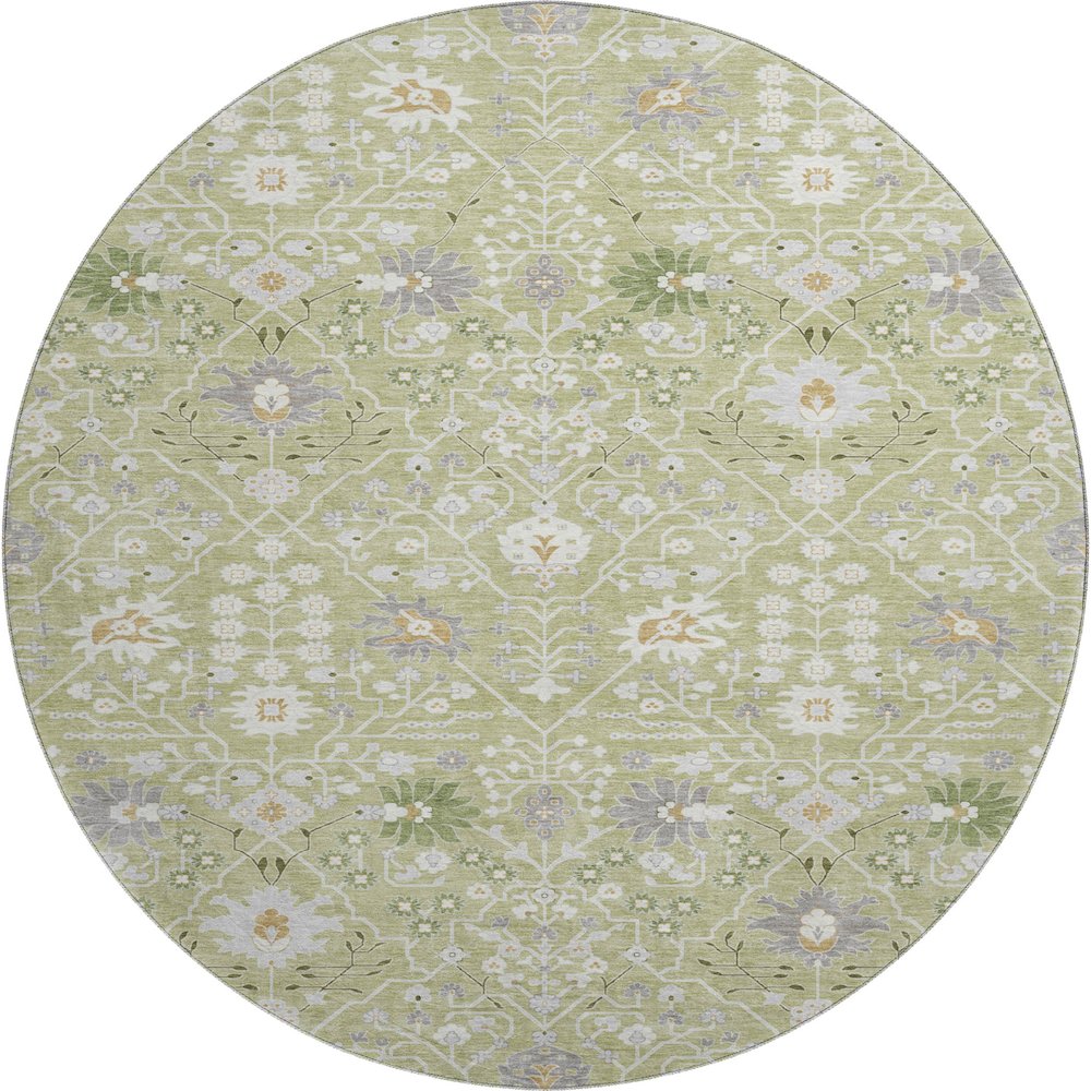 Premium Machine Washable Mayfield AMF1009 Aloe 8' x 8' Round Rug. Picture 1