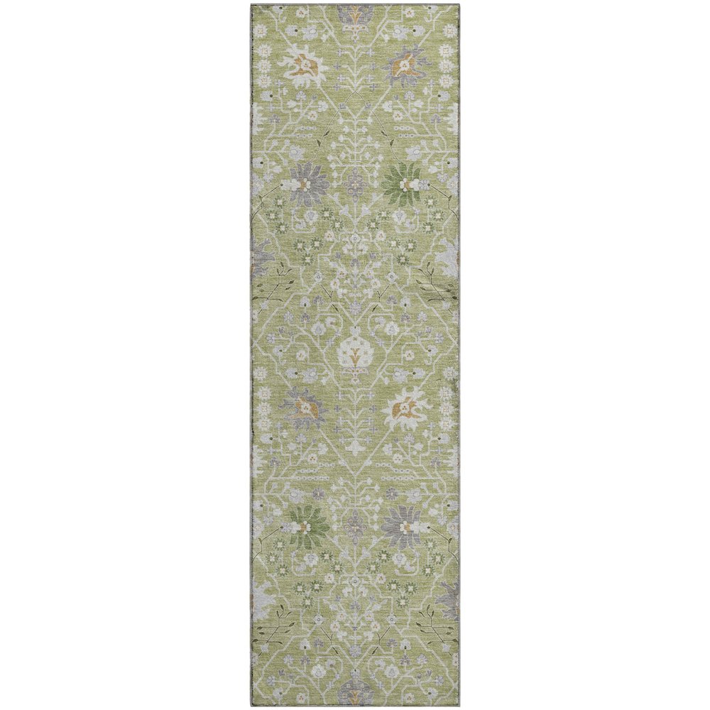 Premium Machine Washable Mayfield AMF1009 Aloe 2'3" x 7'6" Runner Rug. Picture 1