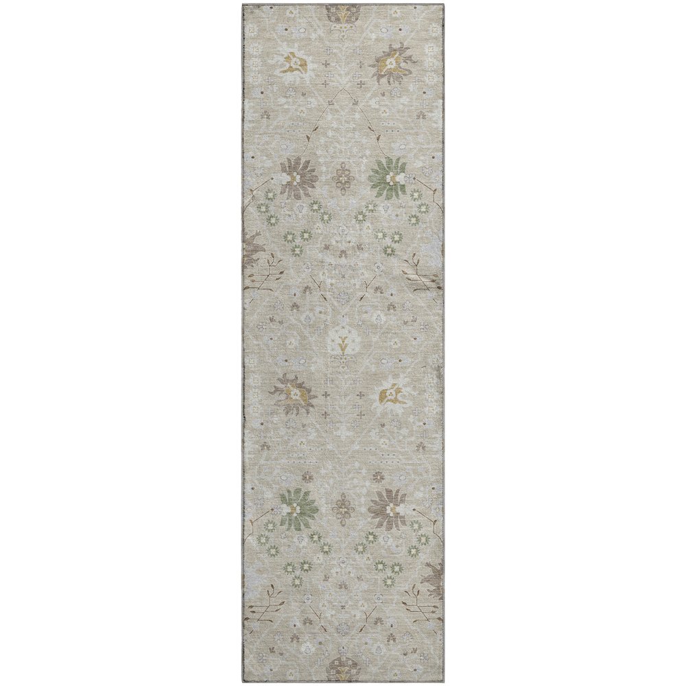 Premium Machine Washable Mayfield AMF1009 Beige 2'3" x 7'6" Runner Rug. Picture 1