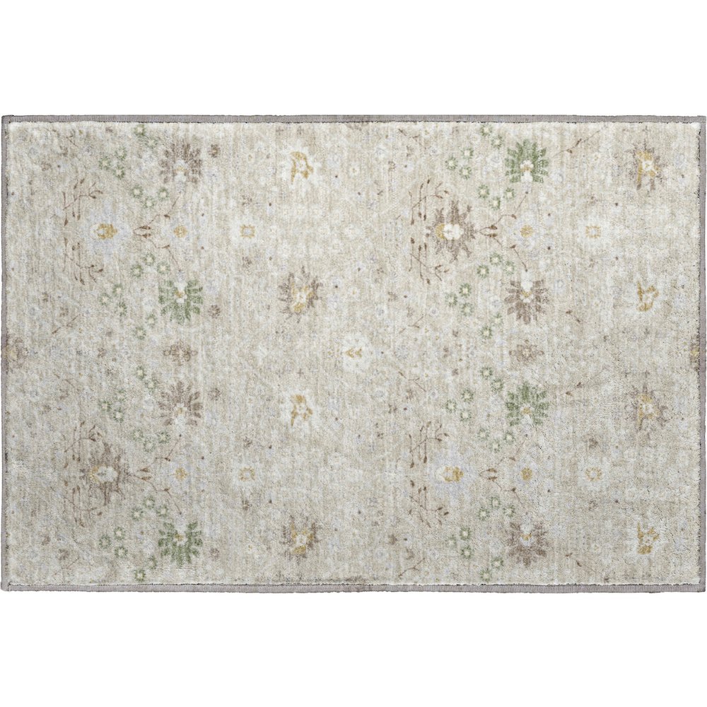 Premium Machine Washable Mayfield AMF1009 Beige 1'8" x 2'6" Rug. Picture 1