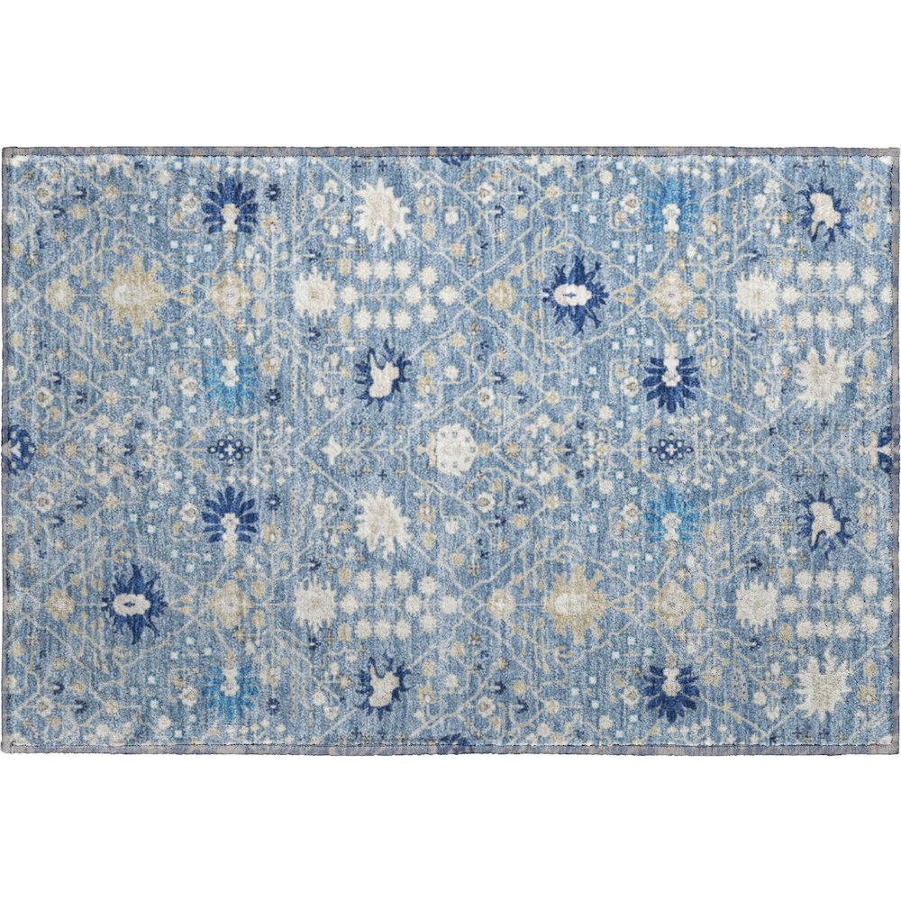 Premium Machine Washable Mayfield AMF1009 Denim 1'8" x 2'6" Rug. Picture 1