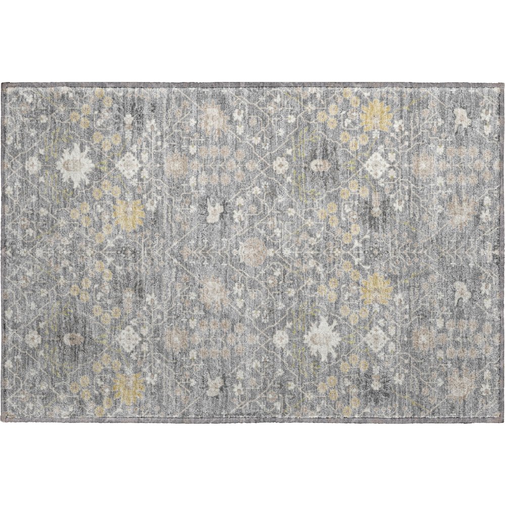 Premium Machine Washable Mayfield AMF1009 Gray 1'8" x 2'6" Rug. Picture 1