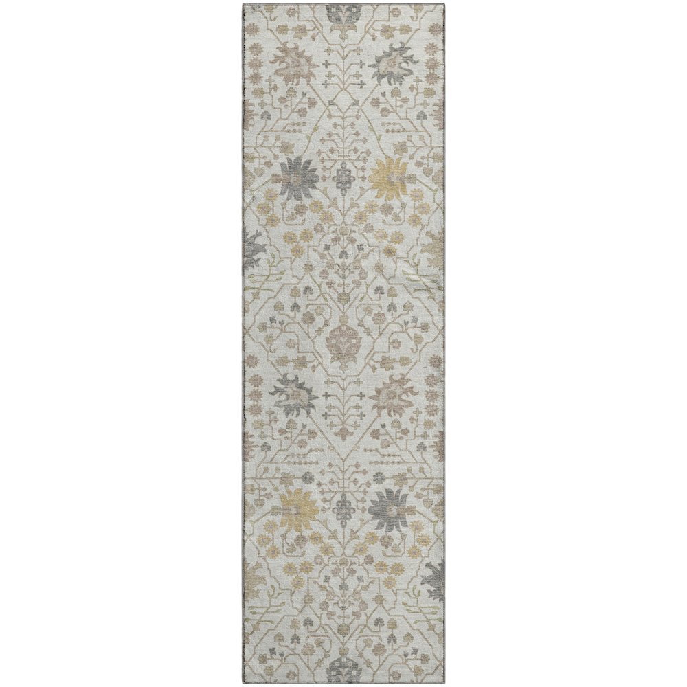 Premium Machine Washable Mayfield AMF1009 Ivory 2'3" x 7'6" Runner Rug. Picture 1