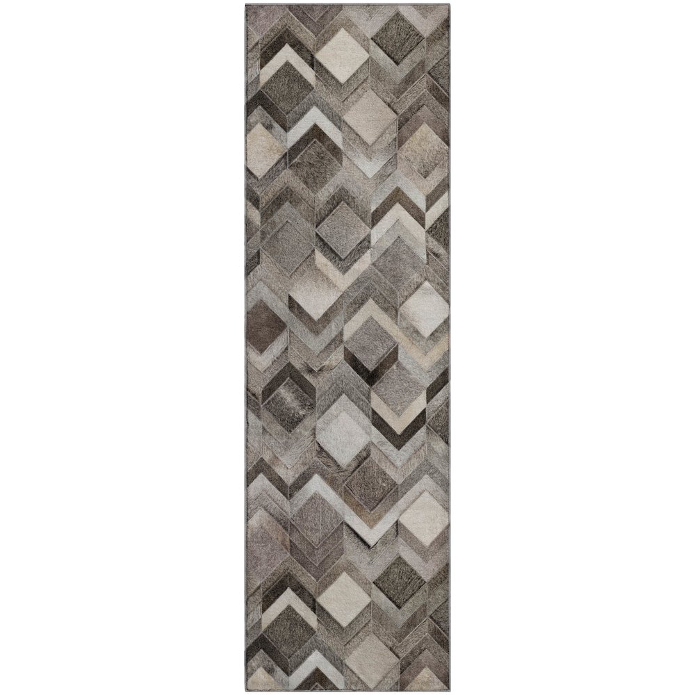 Premium Machine Washable Mayfield  Gray 2'3" x 7'6" Runner Rug. Picture 1