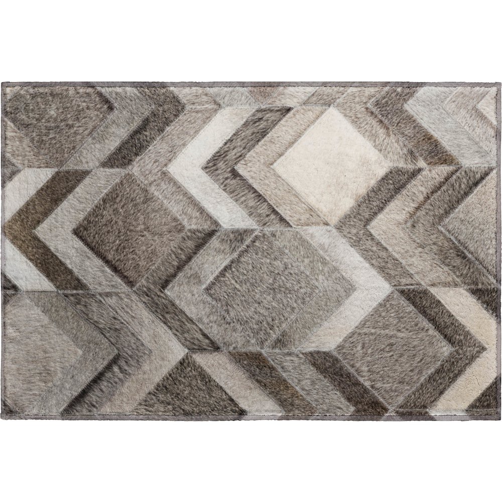 Premium Machine Washable Mayfield  Gray 1'8" x 2'6" Rug. Picture 1
