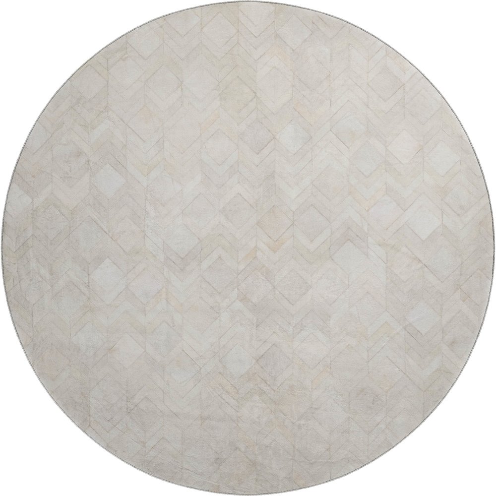 Premium Machine Washable Mayfield  Ivory 8' x 8' Round Rug. Picture 1