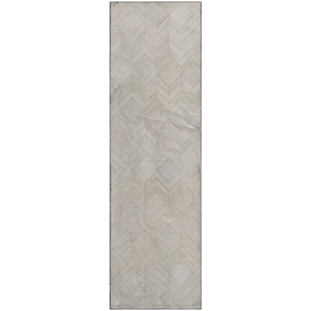 Premium Machine Washable Mayfield  Ivory 2'3" x 7'6" Runner Rug. Picture 1