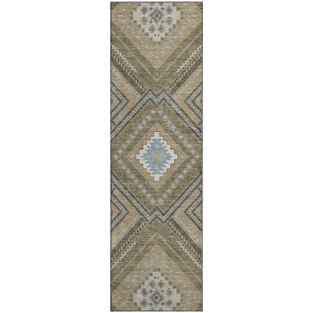Premium Machine Washable Mayfield AMF1010 Beige 2'3" x 7'6" Runner Rug. Picture 1