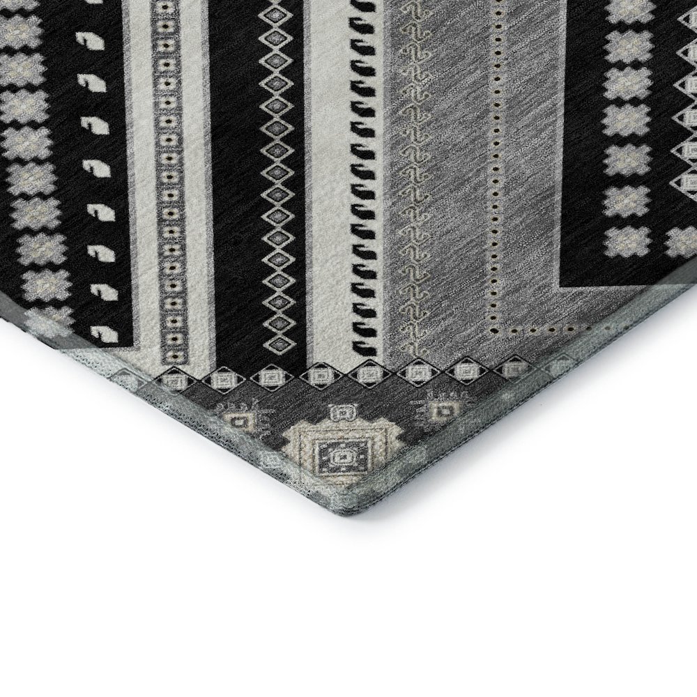 Premium Machine Washable Mayfield AMF1010 Black 1'8" x 2'6" Rug. Picture 3