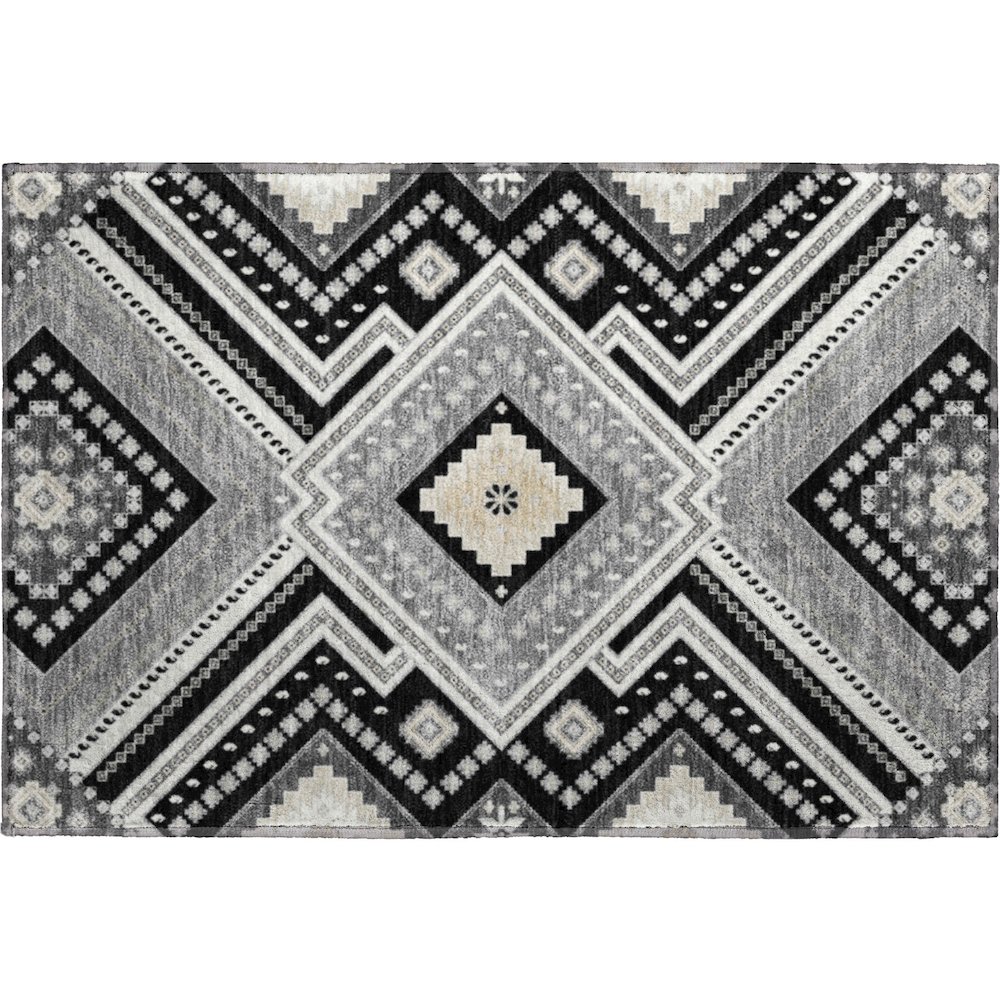 Premium Machine Washable Mayfield AMF1010 Black 1'8" x 2'6" Rug. Picture 1