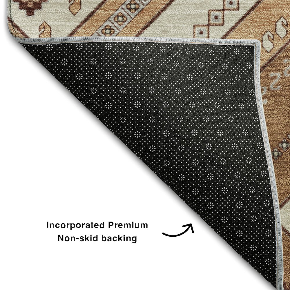 Premium Machine Washable Mayfield AMF1010 Copper 1'8" x 2'6" Rug. Picture 2