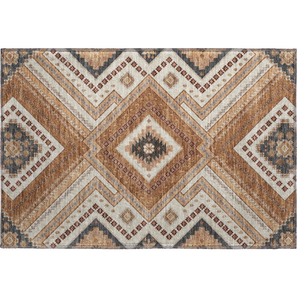 Premium Machine Washable Mayfield AMF1010 Copper 1'8" x 2'6" Rug. Picture 1