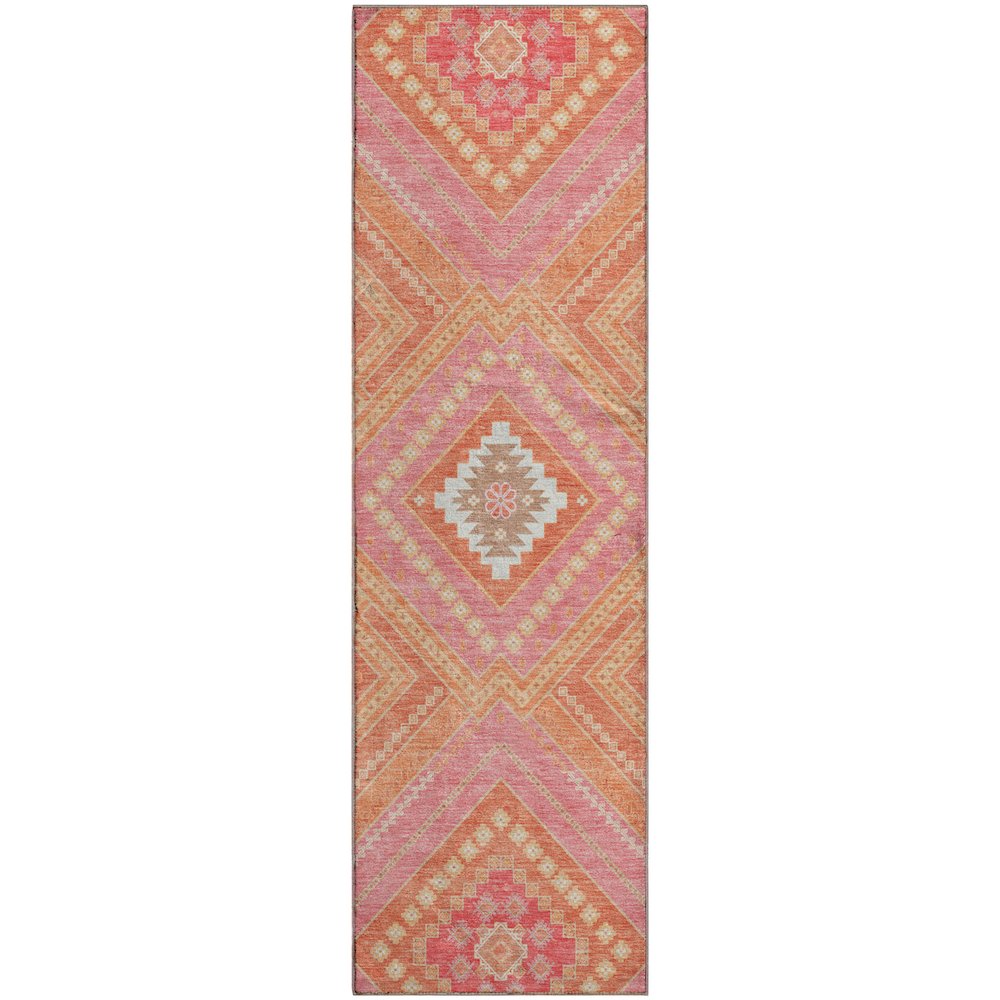 Premium Machine Washable Mayfield AMF1010 Coral 2'3" x 7'6" Runner Rug. Picture 1
