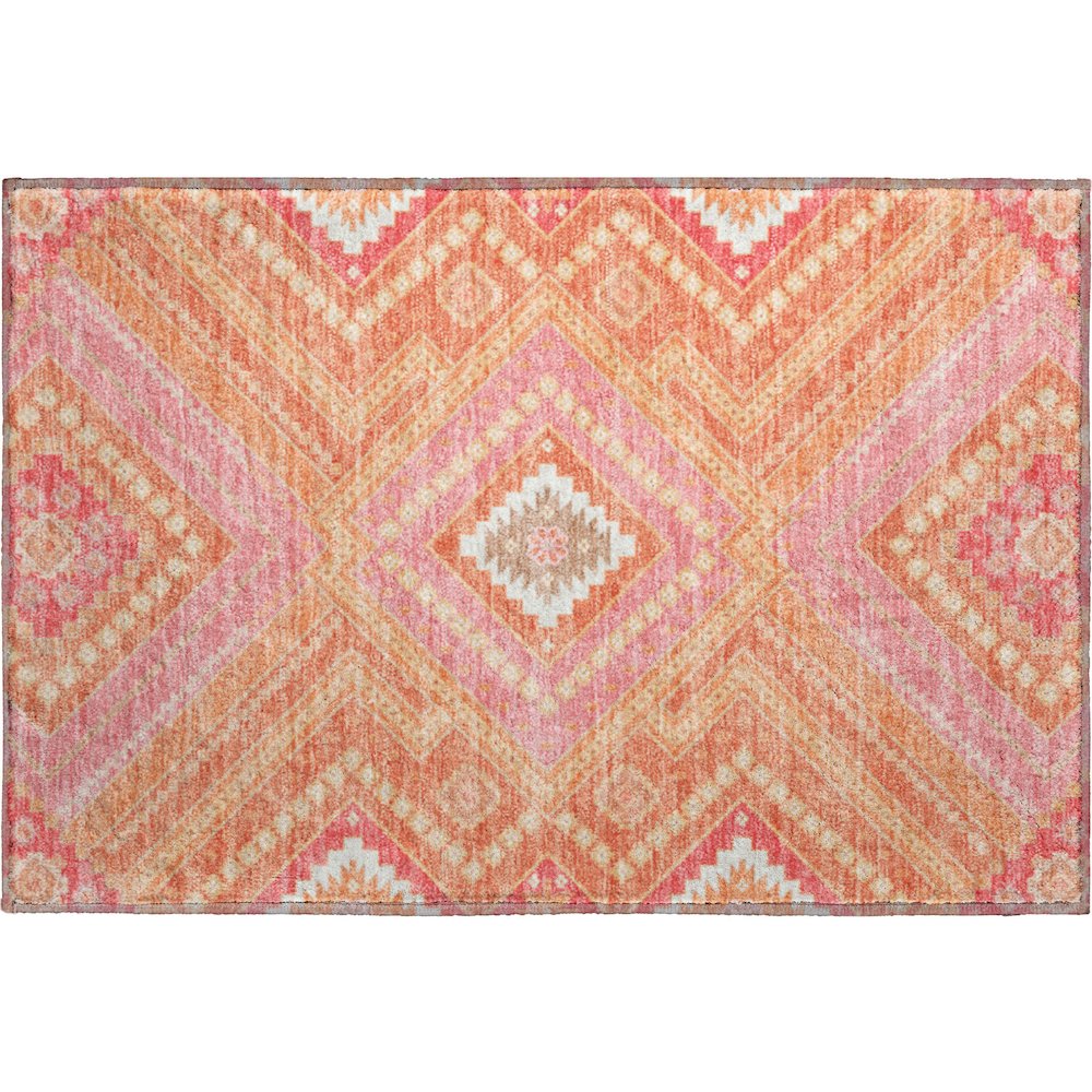 Premium Machine Washable Mayfield AMF1010 Coral 1'8" x 2'6" Rug. Picture 1