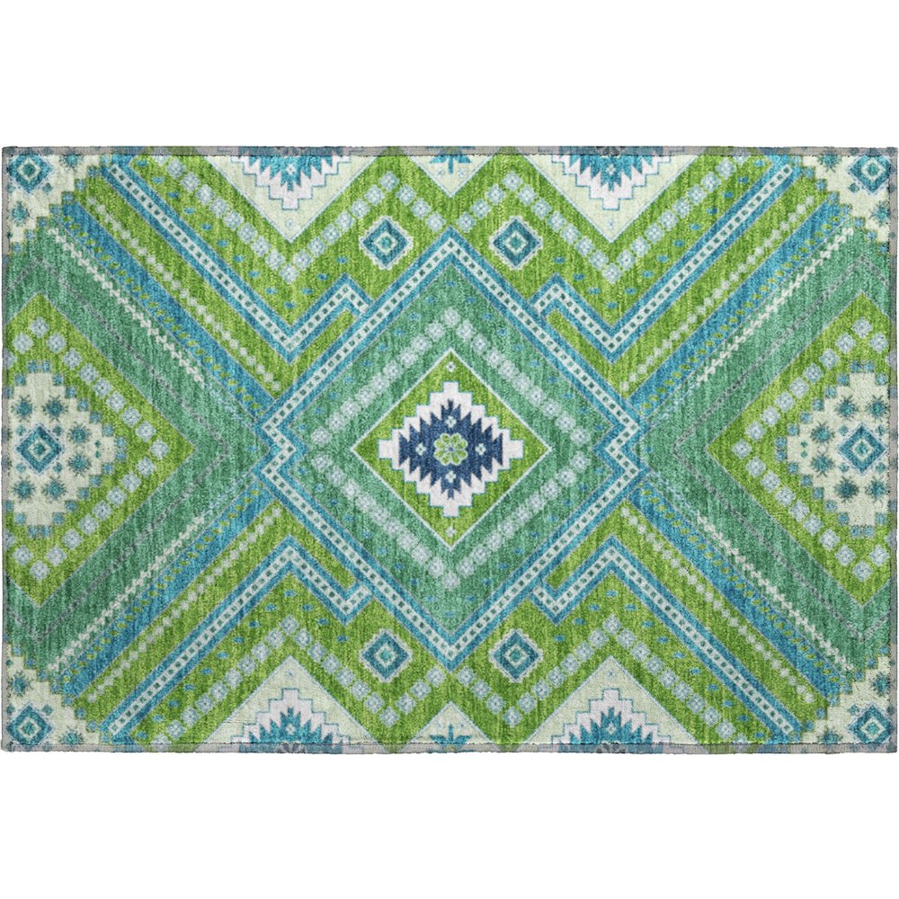 Premium Machine Washable Mayfield AMF1010 Lime 1'8" x 2'6" Rug. Picture 1