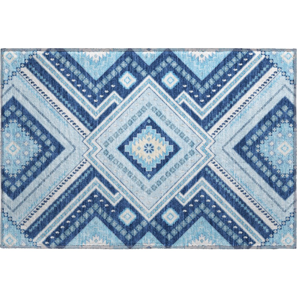 Premium Machine Washable Mayfield AMF1010 Navy 1'8" x 2'6" Rug. Picture 1