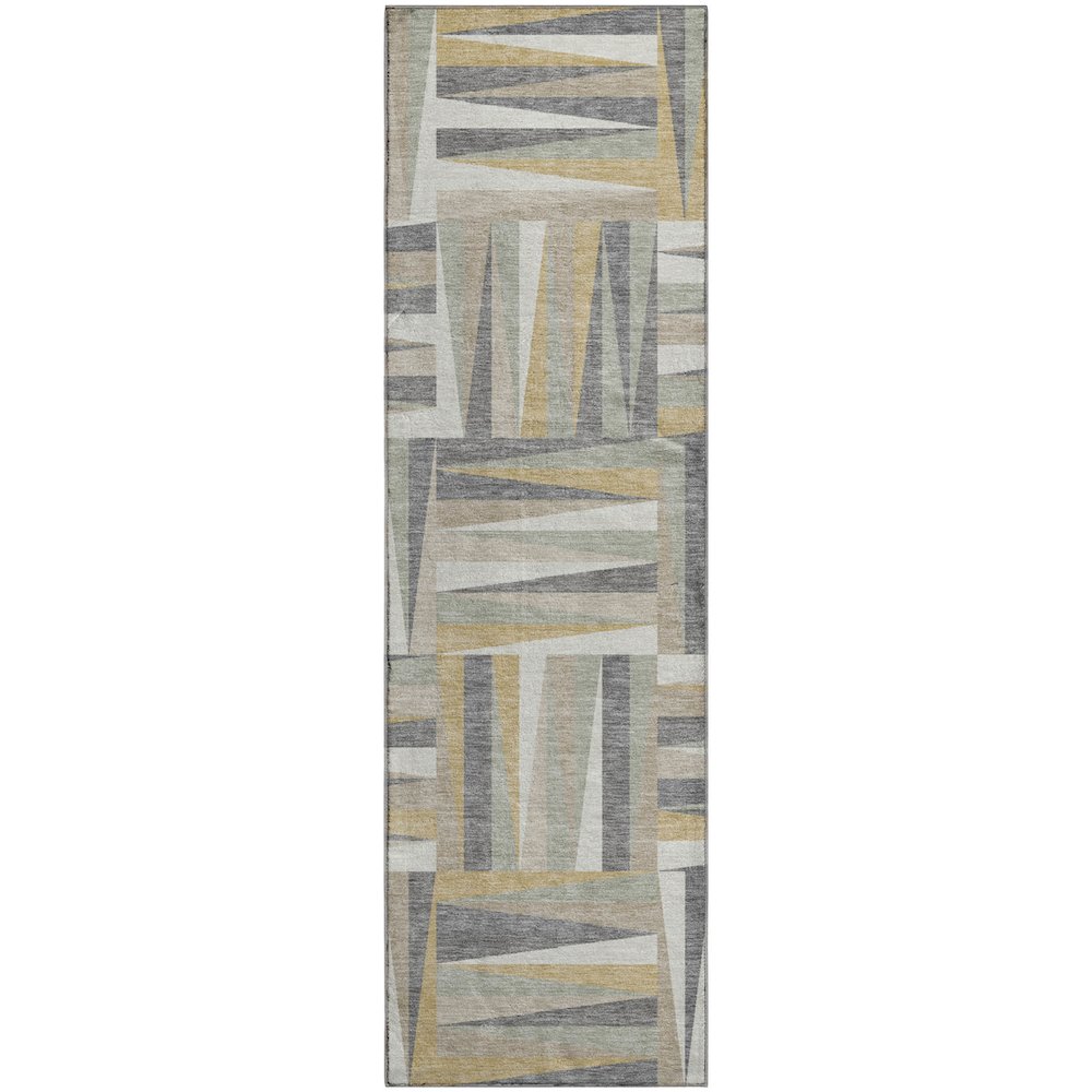 Premium Machine Washable Mayfield AMF1012 Beige 2'3" x 7'6" Runner Rug. Picture 1
