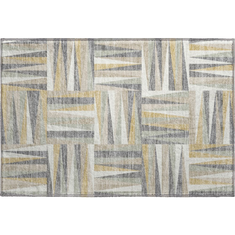 Premium Machine Washable Mayfield AMF1012 Beige 1'8" x 2'6" Rug. Picture 1
