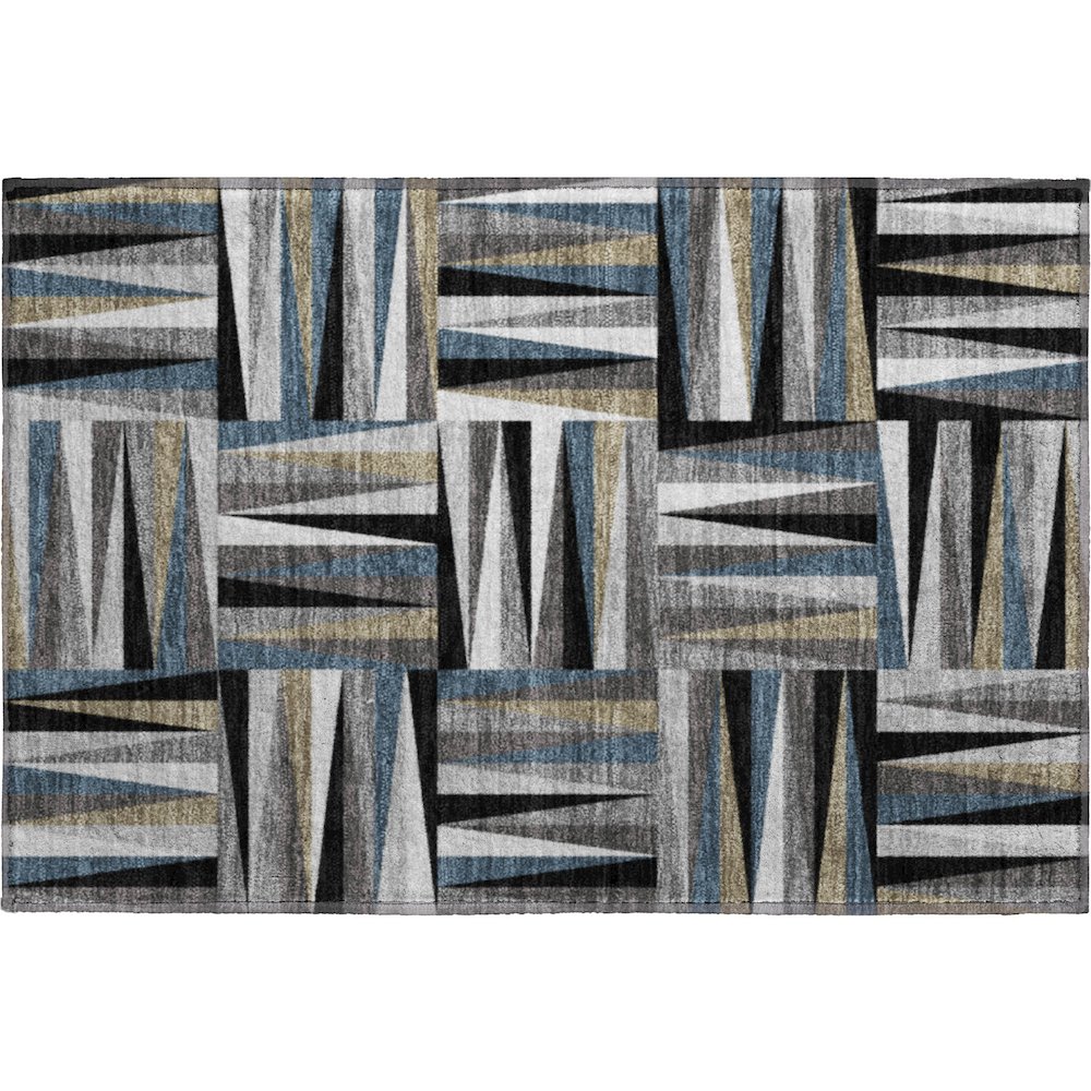 Premium Machine Washable Mayfield AMF1012 Black 1'8" x 2'6" Rug. Picture 1