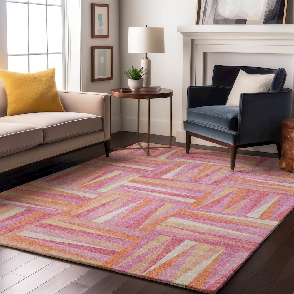 Premium Machine Washable Mayfield AMF1012 Blush 2'6" x 3'10" Rug. Picture 5