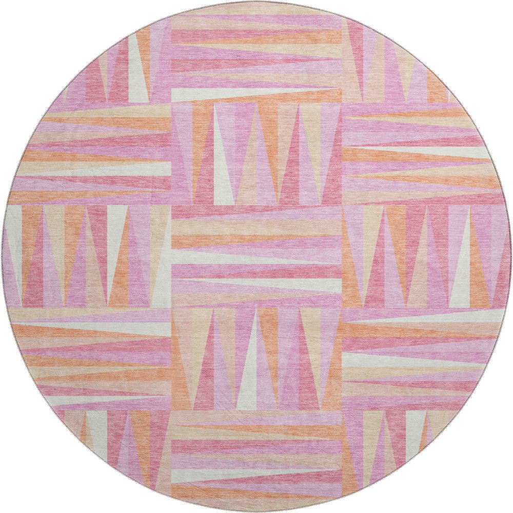 Premium Machine Washable Mayfield AMF1012 Blush 8' x 8' Round Rug. Picture 1
