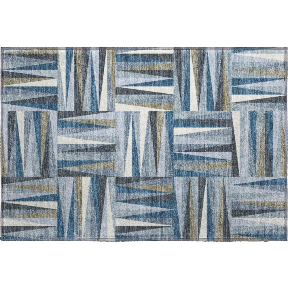 Premium Machine Washable Mayfield AMF1012 Denim 1'8" x 2'6" Rug. Picture 1