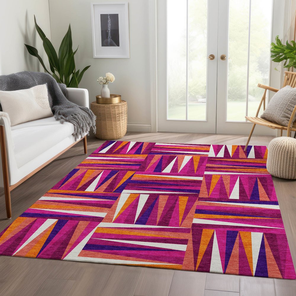 Premium Machine Washable Mayfield AMF1012 Garnet 2'6" x 3'10" Rug. Picture 6