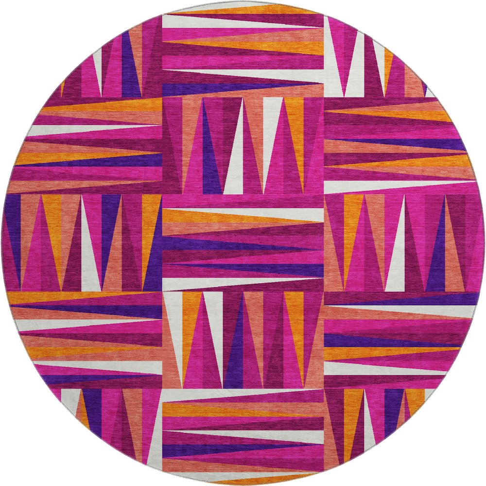 Premium Machine Washable Mayfield AMF1012 Garnet 8' x 8' Round Rug. Picture 1
