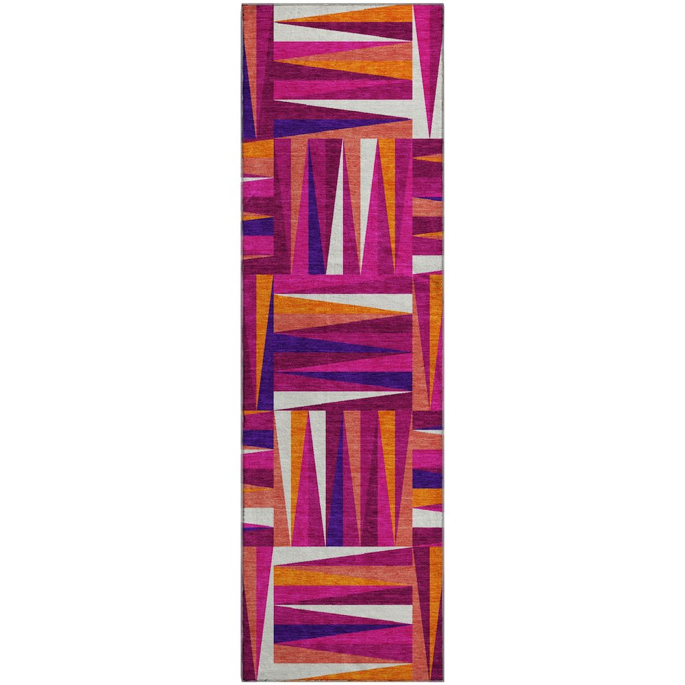 Premium Machine Washable Mayfield AMF1012 Garnet 2'3" x 7'6" Runner Rug. Picture 1