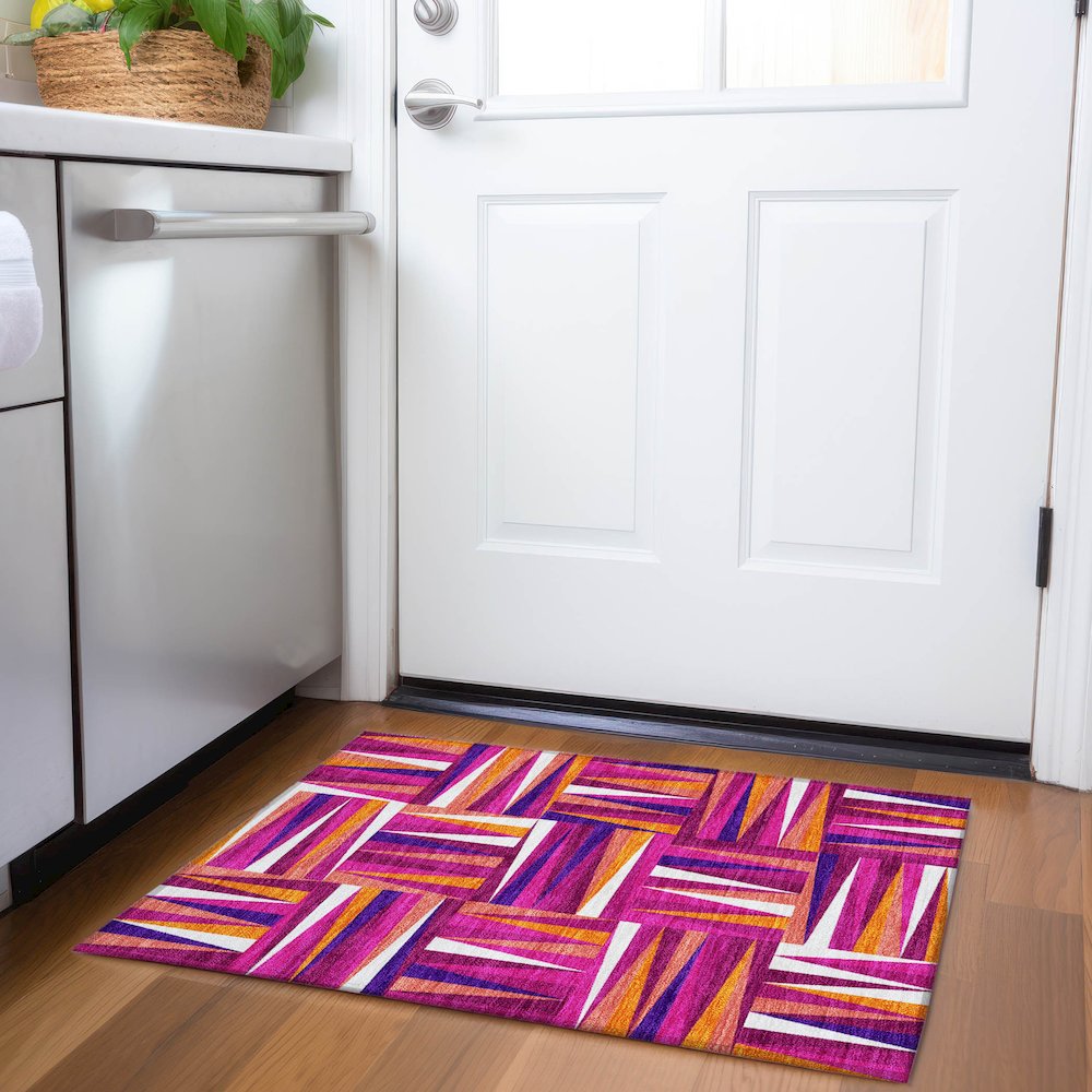 Premium Machine Washable Mayfield AMF1012 Garnet 1'8" x 2'6" Rug. Picture 5