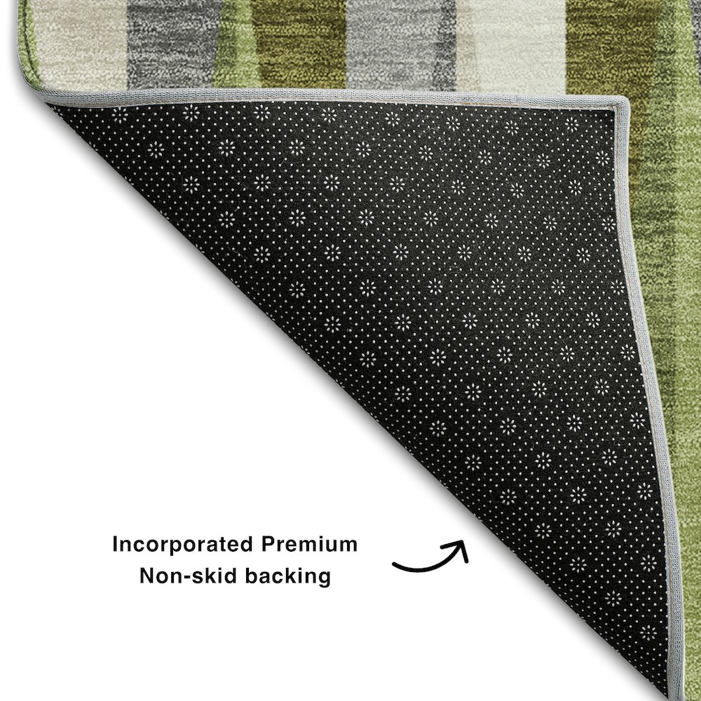 Premium Machine Washable Mayfield AMF1012 Green 1'8" x 2'6" Rug. Picture 2