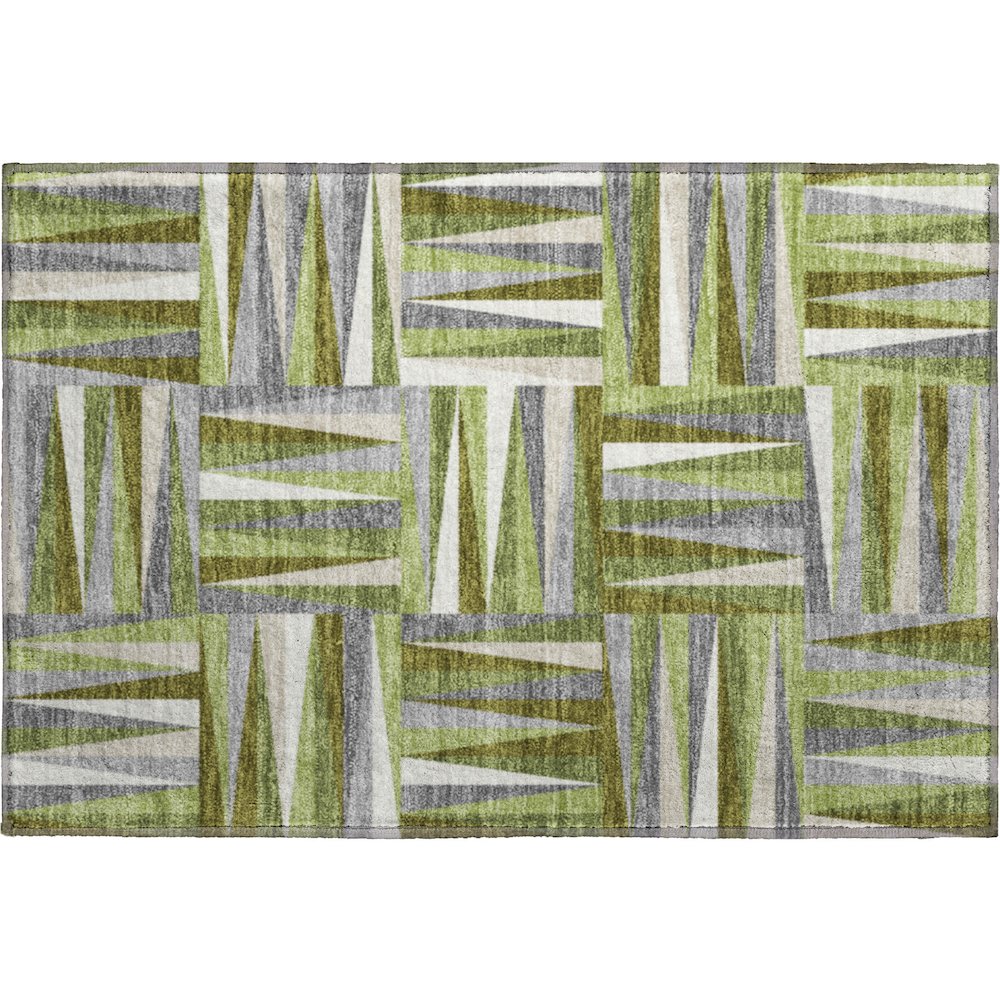 Premium Machine Washable Mayfield AMF1012 Green 1'8" x 2'6" Rug. Picture 1